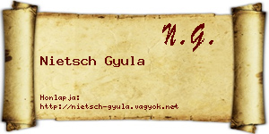 Nietsch Gyula névjegykártya